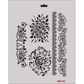 Rich New Seri N-102 Stencil 35x25cm