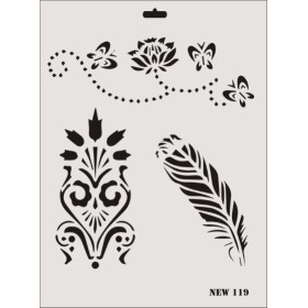 Rich New Seri N-119 Stencil 35x25cm