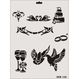 Rich New Seri N-129 Stencil 35x25cm
