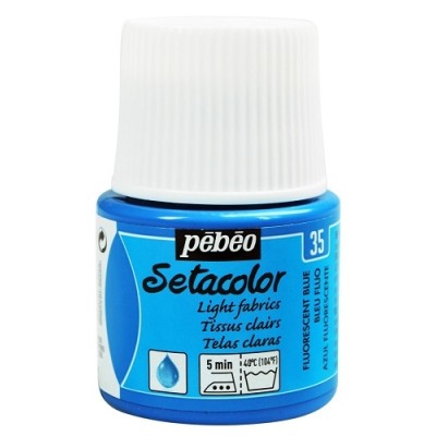Pebeo Setacolor Transparent 35 Fosforlu Mavi Kumaş Boyası