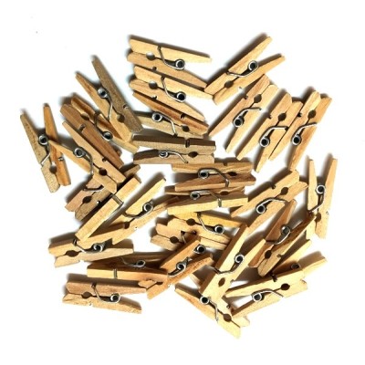 Ahşap Minik Mandal Naturel 30'lu Paket
