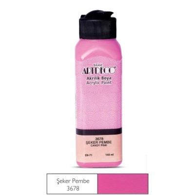 3678 Şeker Pembe Artdeco Yeni Formül Akrilik Boya 140 ml
