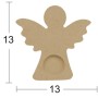 Melek TeaLight/Mumluk Ahşap Obje 13x13cm