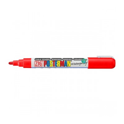 Zig Posterman Waterproof Boyama Markeri Medium Uç 2 mm RED