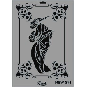 Rich New Seri N-551 Stencil 35x25cm