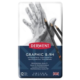 Derwent Graphic Pencils Hard 12'li Teneke Kutu (Technical) 