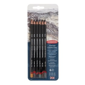 Derwent Tinted Charcoal Renkli Kömür Füzen Seti 6'lı Blister