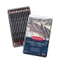 Derwent Tinted Charcoal Renkli Kömür Füzen Seti 12'li Teneke Kutu