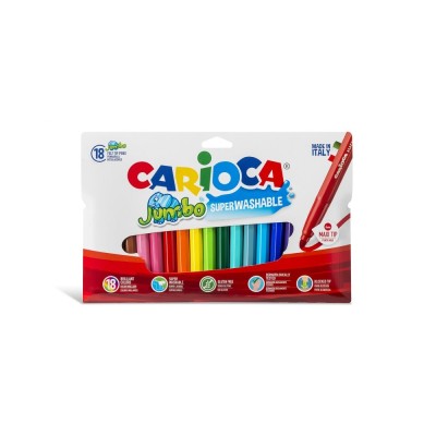 Cairoca Jumbo Süper Yıkanabilir Keçeli Boya Kalemi 18’Li