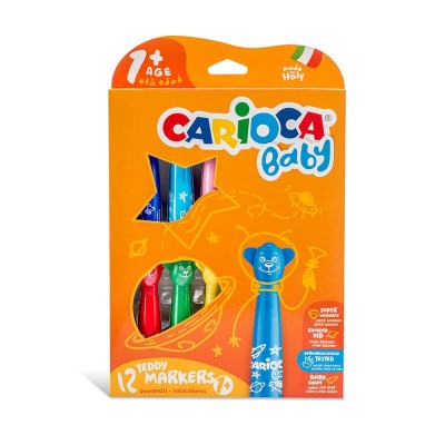 Carioca Teddy Jumbo Bebek Süper Yıkanabilir Keçeli Boya Kalemi 12'Li