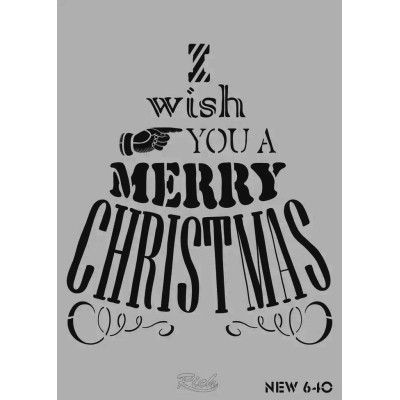 Rich New Stencil N-640 i wish you a merry 35x25cm
