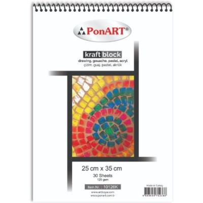 PonART Kraft blok 125 gr 25x35 cm 30 Yaprak