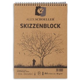 Alex Schoeller Kraft Eskiz Blok A4 Üstten Spiralli 90 gr. 60 yp.
