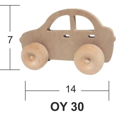 Ahşap Tekerlekli Oyuncak Araba 14x7
