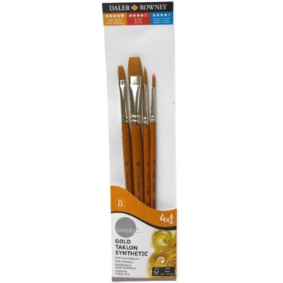 Daler Rowney Gold Taklon Synthetic 4'lü Fırça Seti - 401