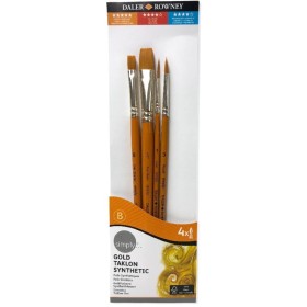 Daler Rowney Gold Taklon Synthetic 4'lü Fırça Seti - 402