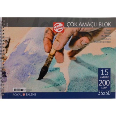 Talens Çok Amaçlı Resim Bloğu 200 gr 15 yp 35x50 cm