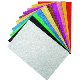 Eva 20x30 cm  10 Renk Simli Yapışkanlı