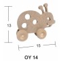 Ahşap Tekerlekli Oyuncak 13x15cm