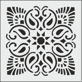 biStencil Damask Şablon 25x25cm K-053