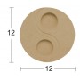 Yin Yang TeaLight/Mumluk Ahşap Obje 12x12cm