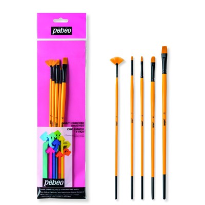 Pebeo 5'li Uzun Sap Fırça Seti 0-4-8-12 (SET-13)