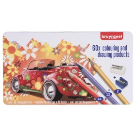 Bruynzeel Retro Beetle Kuru Boya Kalemi Metal Kutu 60 Parça Set