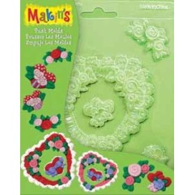 Makin's Clay Push Mold Şekilleme Kalıbı Kalpler ve Güller